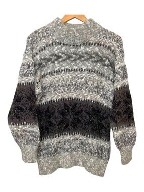 Vintage Alison H mohair wool blend knit sweater fair isle Small
